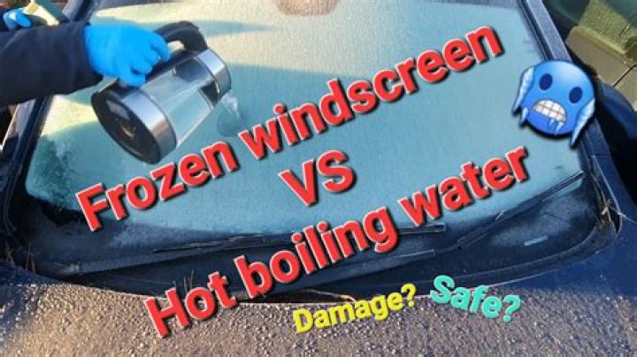 Can you pour hot water on a frozen windshield?