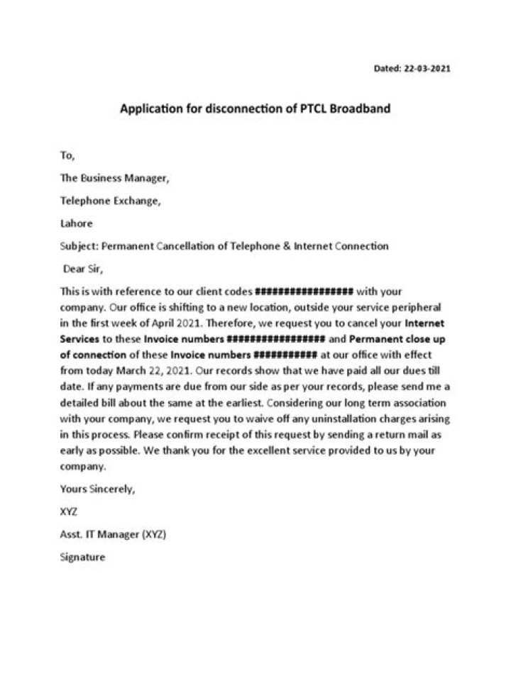 How can I write application for PTCL connection?