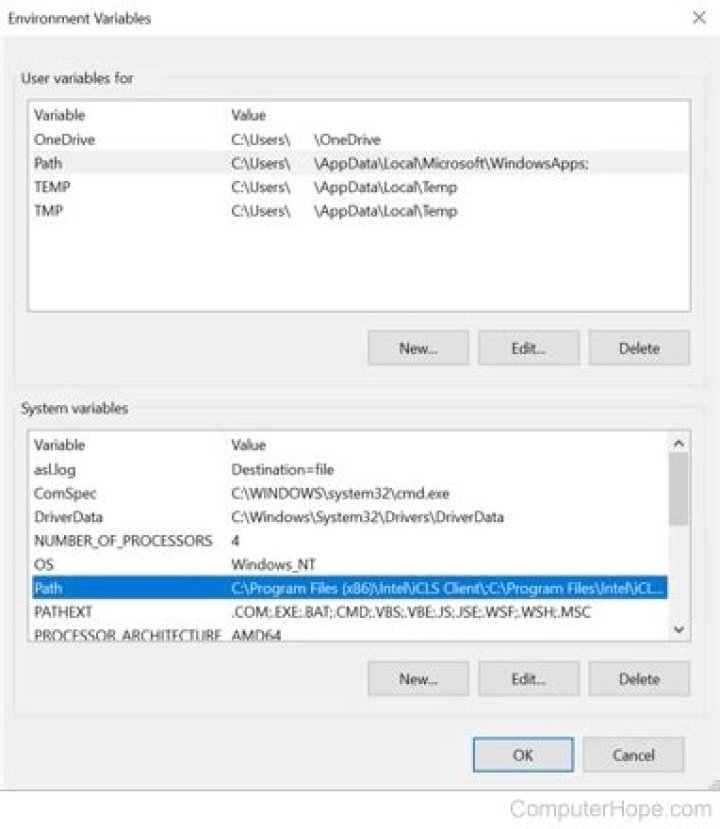 How do I check system variables in Windows?