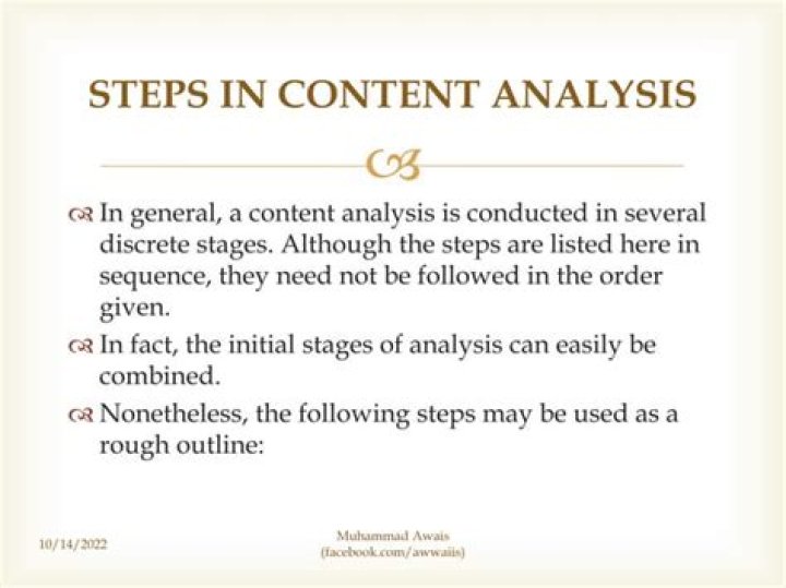 What are the 8 steps in content analysis?
