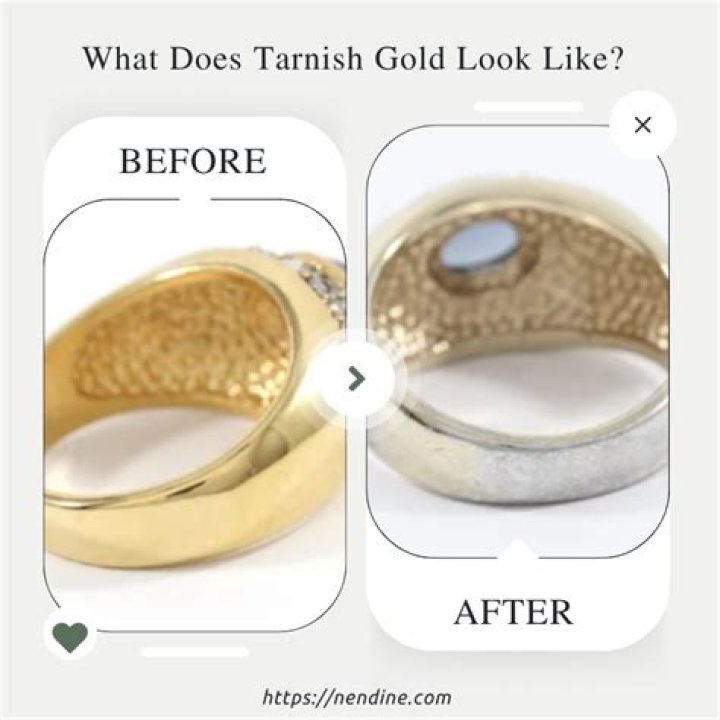 What does gold tarnish look like?