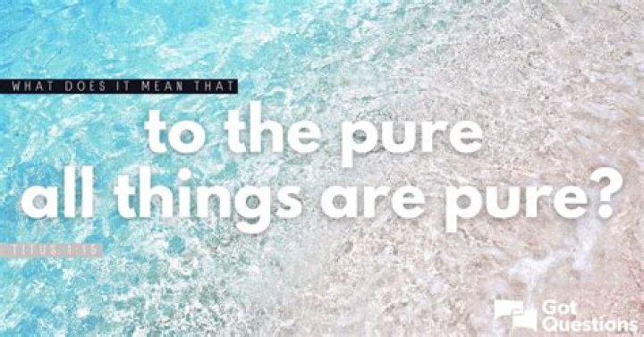 What does pure mean in the Bible?