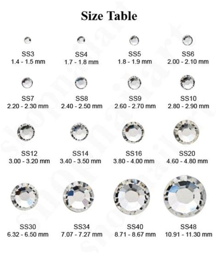What does SS mean for Swarovski crystals?