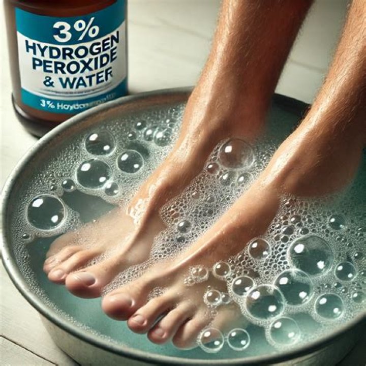 What happens when you soak your feet in hydrogen peroxide?