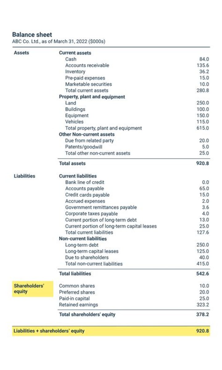 What is equity on a balance sheet?