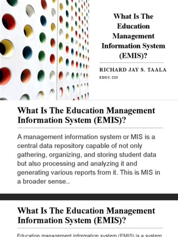 What is the education management information system?