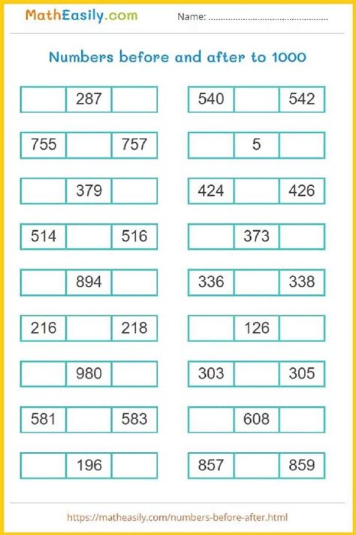 What number comes after 1000?