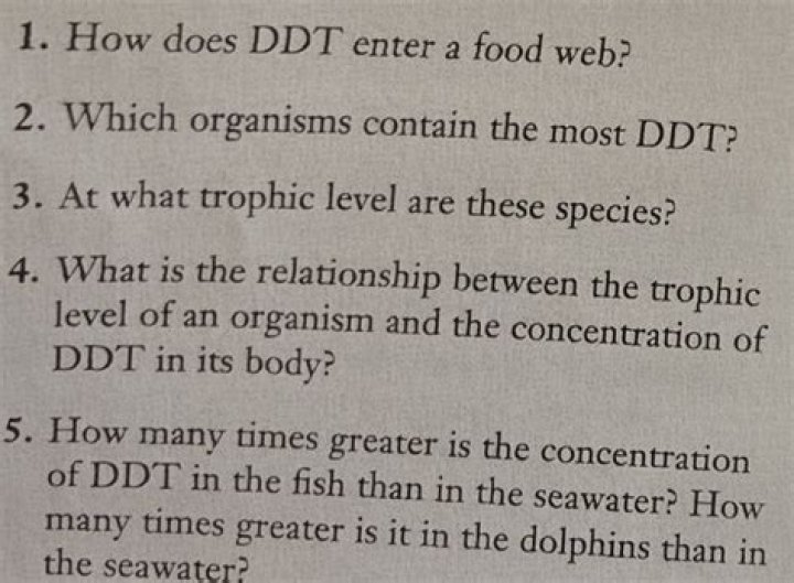 Which organisms contain the most DDT?